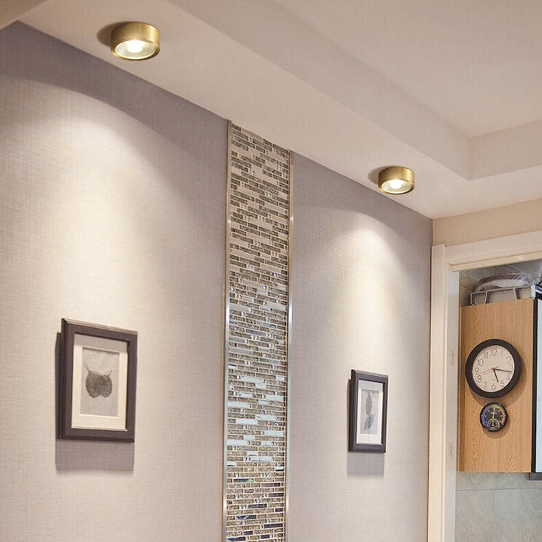 Modern Copper Ultra-thin LED Flush Mount Light for Hallway