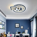 Contemporary Creative Kids Round Basketball Football Iron Acrylic LED Flush Mount Ceiling Light for Bedroom Playroom Sports Decor Kids Lighting Fixture Top Rated Children’s Room Ceiling Lamp