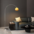 Scandinavian Glass Shade Fishing Rod Floor Lamp - 1-Light Iron Design for Living Room