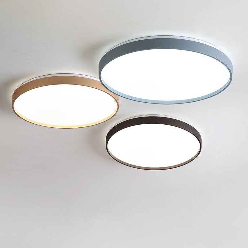 Modern Minimalist Round Acrylic LED Flush Mount Ceiling Light for Living Room & Bedroom