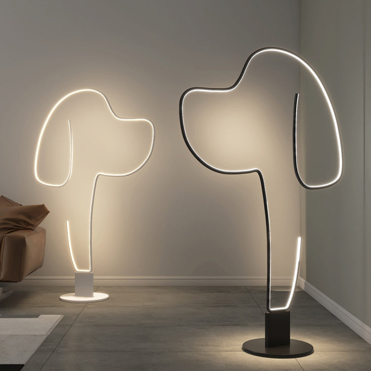Contemporary LED Floor Lamp for Bedroom - Iron Aluminum Acrylic Design for Cats & Dogs