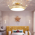 Contemporary Kids Crown Acrylic LED Ceiling Light - Semi-Flush Mount for Bedroom