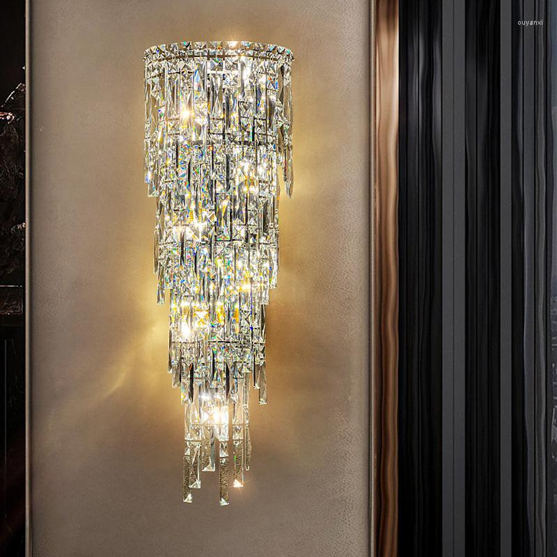 Contemporary Luxury Crystal Tassel Wall Sconce - 1-Light for Living Room