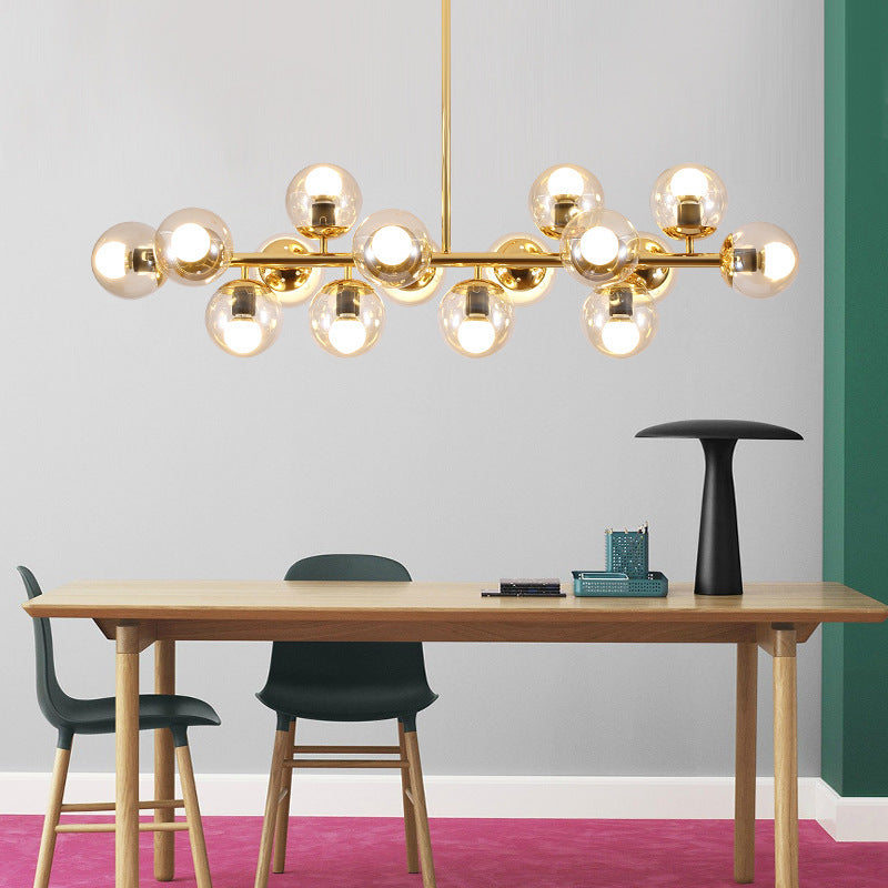 Contemporary Scandinavian 16-Light Round Globe Chandelier for Dining Room

Illuminate your dining space with this stunning Contemporary Scandinavian Long Round Globe Iron Glass 16-Light Island Light Chandelier. Designed to blend modern elegance with funct