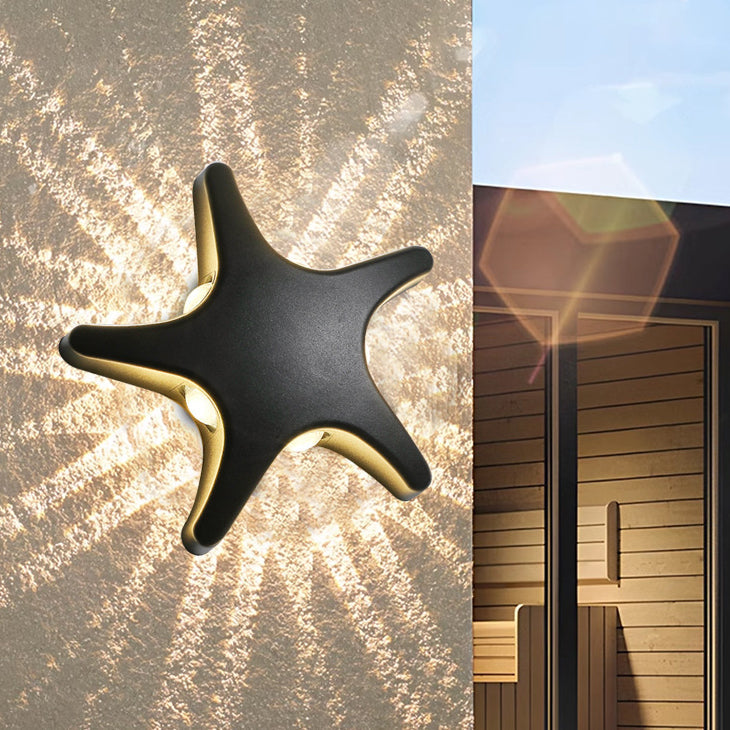 Contemporary Aluminum Starfish LED Waterproof Wall Sconce for Outdoor Patio Lighting