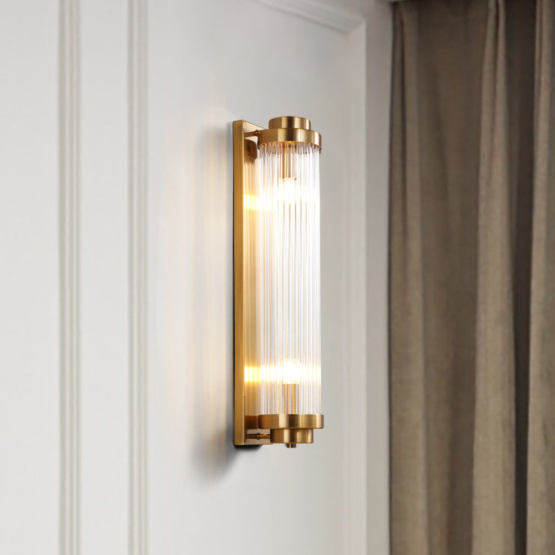 Traditional European Iron Glass Wall Sconce - 2-Light Lamp for Living Room