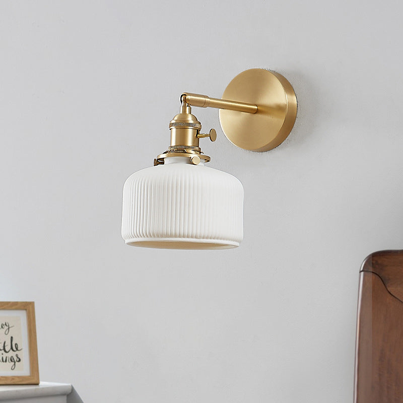 Modern Minimalist Striped Ceramic Wall Sconce Light