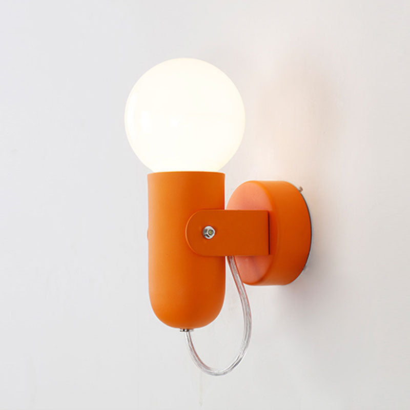 Nordic Solid Color Round Head Wall Sconce 1-Light Lamp