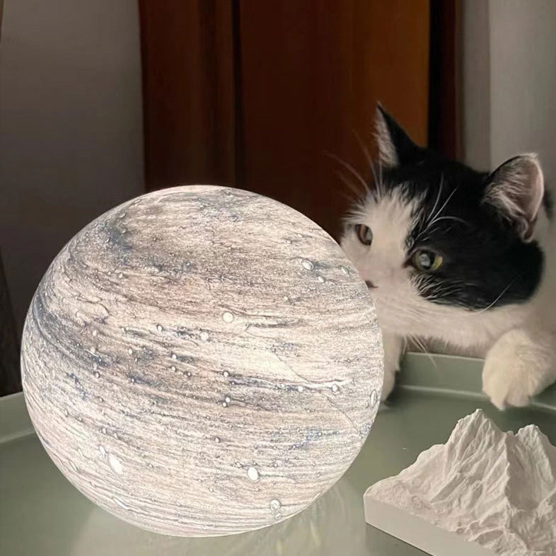Modern Creative Planet Orb LED Night Light Table Lamp - Stylish RGB Atmosphere Lamp, 3D Decorative Lighting, Home Décor, Unique Gift Ideas, Kids Bedroom, Minimalist Design, Soft Lighting, Rechargeable Mood Light, Decorative Orb Lamp for Living Room, Bedro