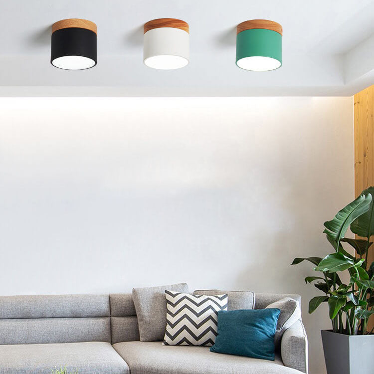 Scandinavian Macaroon LED Flush Mount Ceiling Light - Solid Color Design