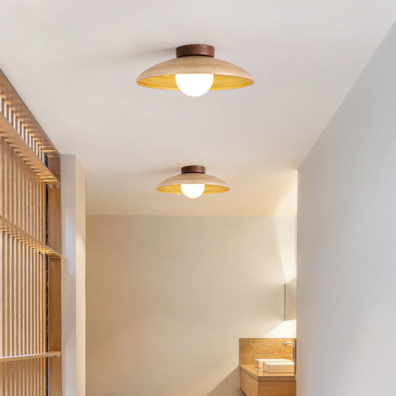 Wabi-Sabi Faux Woodgrain Semi-Flush Mount Ceiling Light - 1-Light Flying Saucer Design

Illuminate your space with our Wabi-Sabi Faux Woodgrain Semi-Flush Mount Ceiling Light. This stylish 1-light fixture combines the timeless beauty of natural wood grain