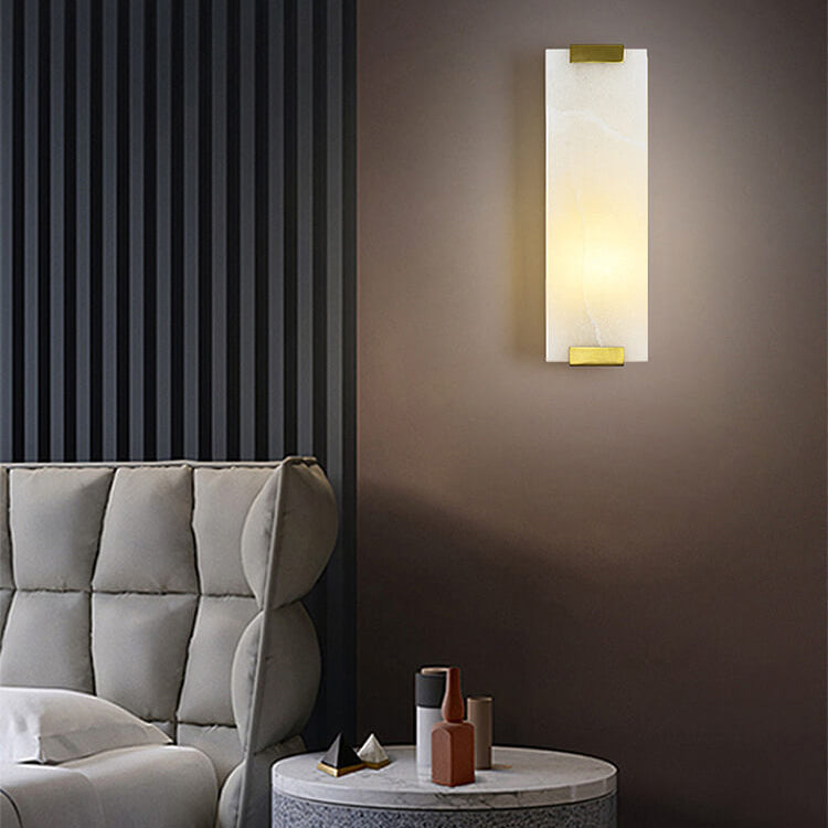 Nordic Light Luxury Copper Marble Strip Design 3-Light Wall Sconce Lamp - Modern Wall Lighting Fixture, Elegant Copper Finish, Marble Accent, Contemporary Home Decor, Stylish Indoor Lighting, Bedroom, Living Room, Hallway Illumination, Scandinavian Design