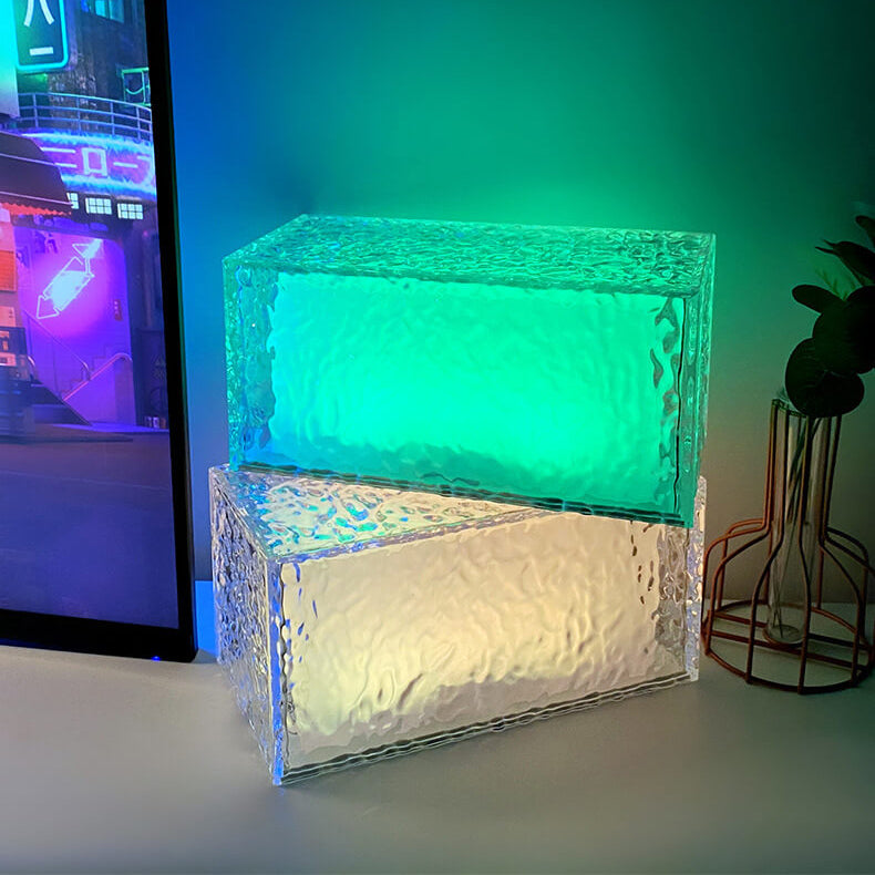 Acrylic RGB LED Ice Cube Table Lamp - Color Changing Decorative Light