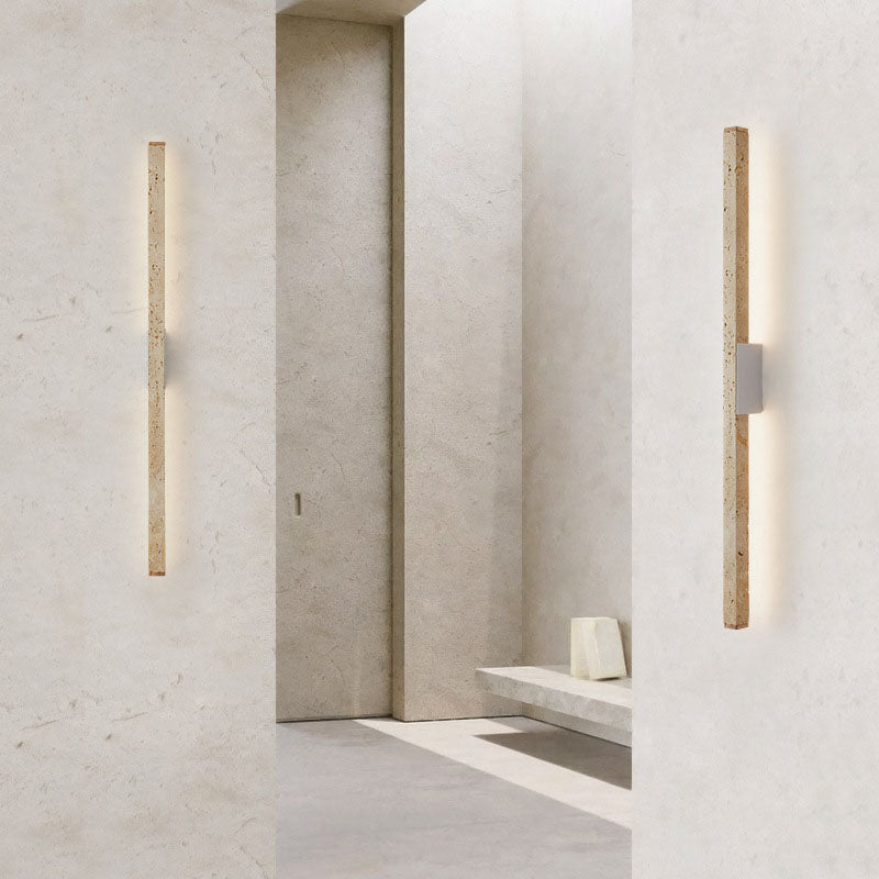 Wabi-Sabi Yellow Travertine LED Wall Sconce Lamp