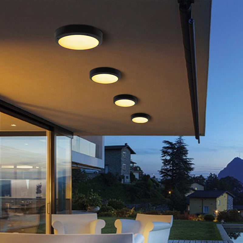 Modern Minimalist Round Octagon Aluminum LED Flush Mount Ceiling Light - Waterproof for Living Room