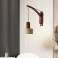 Japanese Wabi-Sabi Solid Wood Glass Horn Wall Sconce Lamp - Elegant Minimalist Lighting, Rustic Home Decor