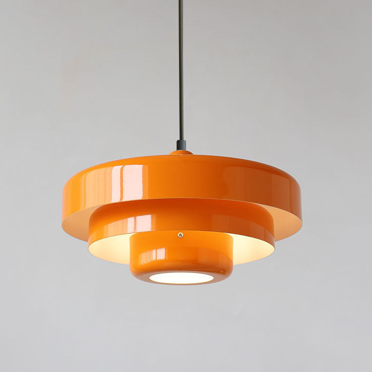 Nordic Vintage Multi-Layer Round Metal Pendant Light 1-Light Fixture