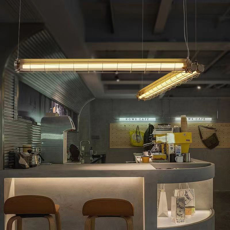 Contemporary Industrial Acrylic 1/2 Light Island Chandelier for Dining Room