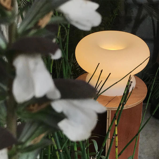 Danish Milk White Mushroom 1-Light Table Lamp - Modern Minimalist Lighting, Contemporary Home Decor, Elegant Nightstand Lamp, Stylish Interior Design, Soft Ambient Light Fixture, Scandi Inspired Lighting, Unique Home Accent, Designer Lamp for Living Room,