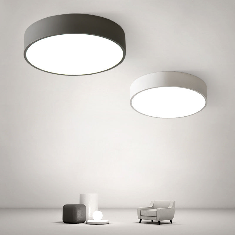 Modern Minimalist Round Iron Acrylic LED Ceiling Light for Living Room