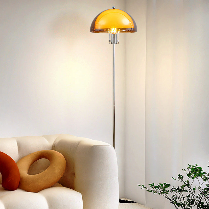 Modern Simplicity Half Round Acrylic Floor Lamp - 1-Light Design for Living Room