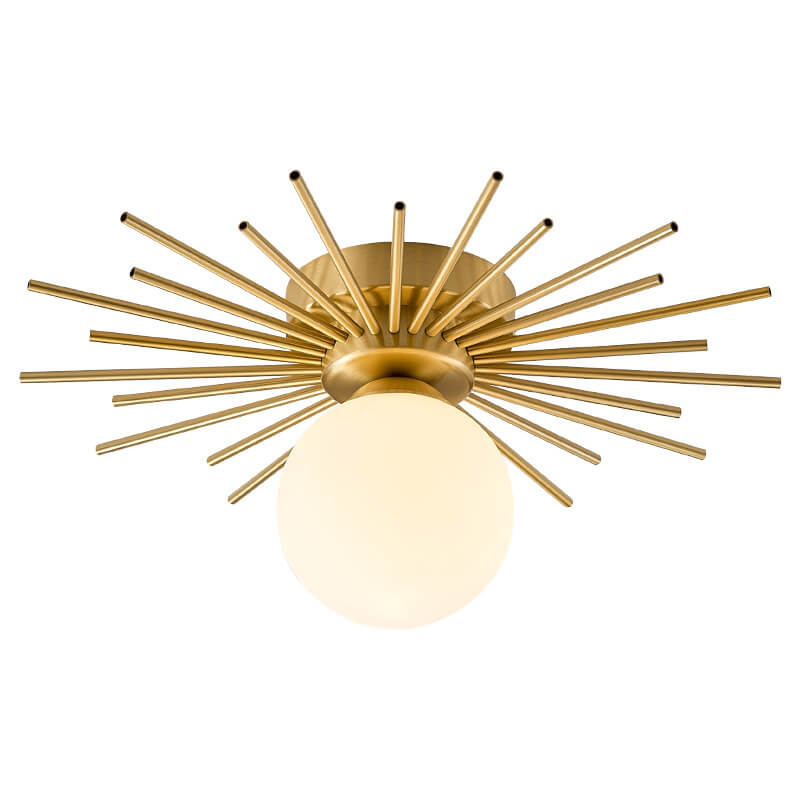 Glass Ball Semi-Flush Mount Light Fixture for Modern Home Decor