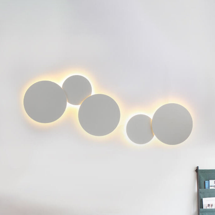 Modern Minimalist Round Eclipse Iron LED Wall Sconce Lamp for Living Room Lighting