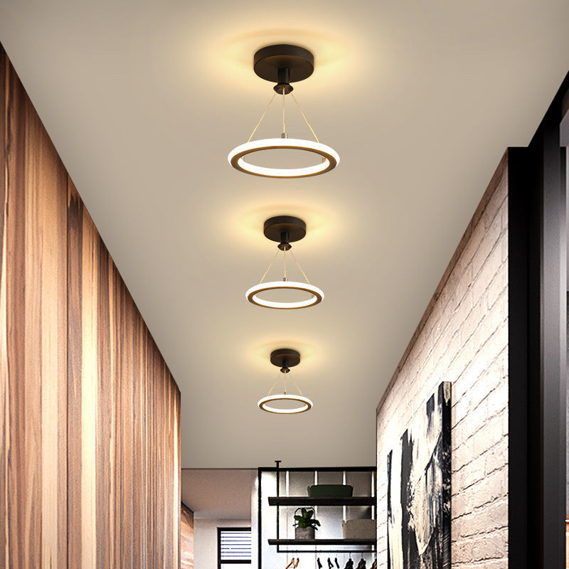 Modern Simplicity Aluminum Circle Strip LED Ceiling Light for Hallway