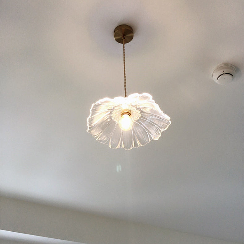 Vintage Lotus Leaf Brass Pendant Light - 1-Light Fixture for Living Room
