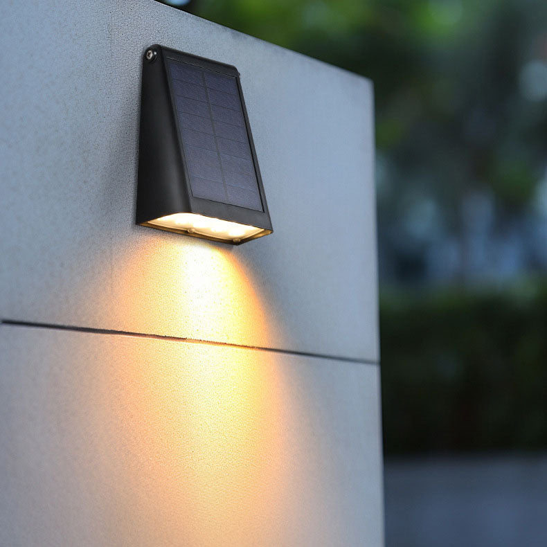 Modern Minimalist Solar LED Wall Sconce for Garden - Rectangular Trapezoidal ABS PC Design