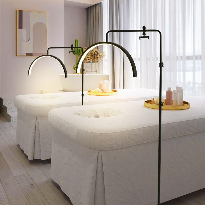 Modern Minimalist Half-Moon Iron LED Floor Lamp, Retractable Design, Stylish Standing Light для Living Room & Home Decor