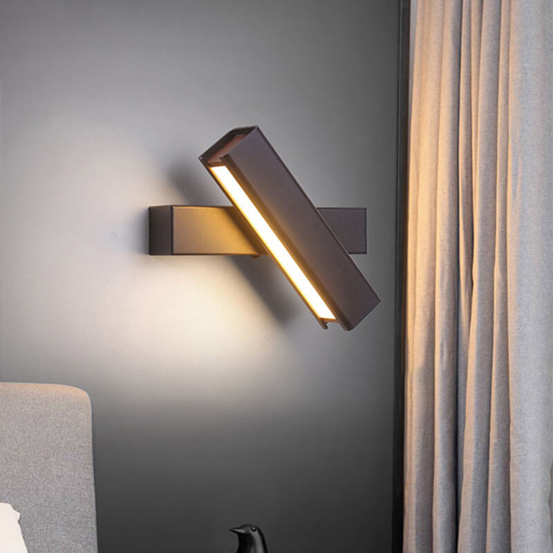 Modern Minimalist LED Wall Sconce - Rectangular Aluminum & Wood Design