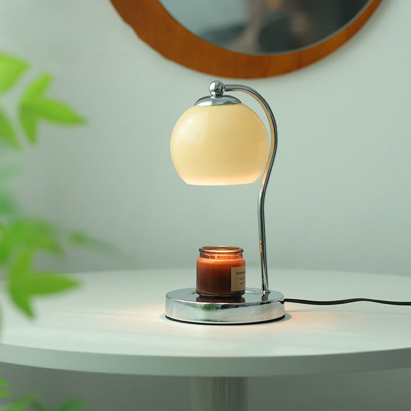 Modern Minimalist Orb Iron Glass 1-Light Melting Wax Table Lamp for Bedroom, Contemporary Nightstand Lighting, Elegant Home Decor, Stylish Desk Lamp, Unique Wax Design, Warm Lighting Fixture, Modern Bedroom Accessories, Artistic Table Lighting, Perfect Gi