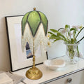 Traditional French Tassel Leaf Iron Table Lamp – 1-Light Bedroom Decor