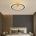 Nordic Creative Round LED Semi-Flush Mount Ceiling Fan Light Fixture