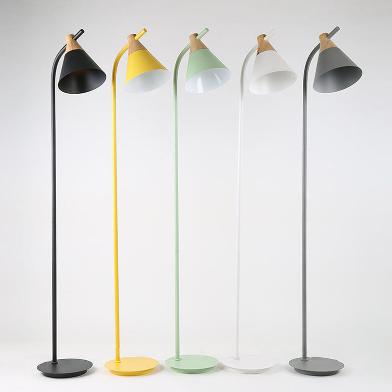 Contemporary Nordic Macaron Floor Lamp - 1-Light Metal Design for Living Room