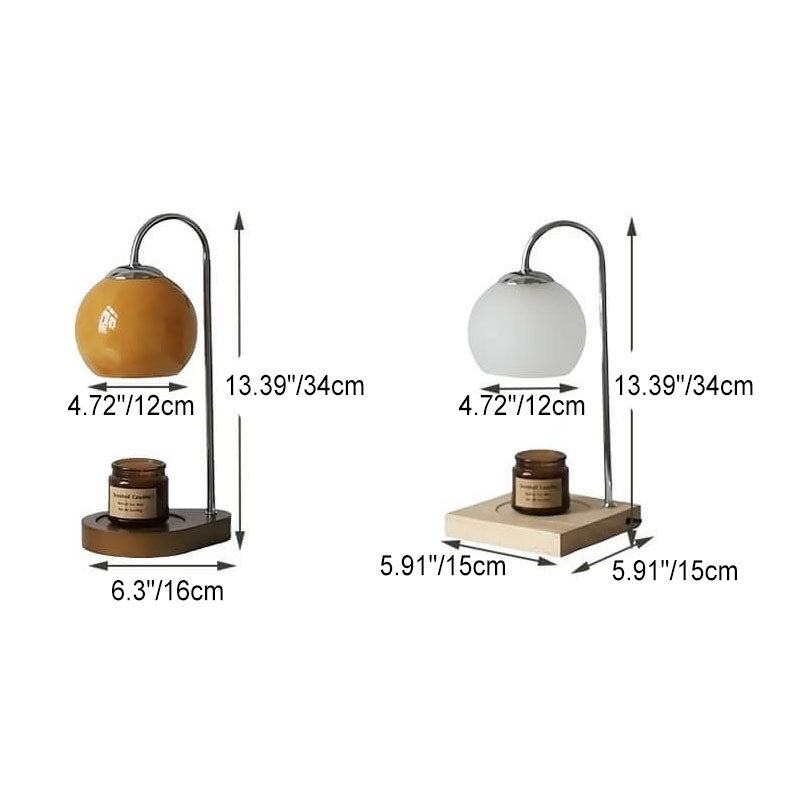 Modern Solid Wood Candle Spherical 1-Light Melting Wax Table Lamp, Rustic Home Decor Lamp, Contemporary Design Lighting, Elegant Bedroom Accent Lamp, Warm Candlelight Table Lamp, Handmade Wooden Lamp, Unique Gift for Home Decor, Eco-Friendly Light Fixture