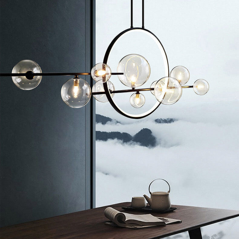 Modern Glass Bubble Chandelier - 7/10 Light Magic Bean Island Pendant Lighting