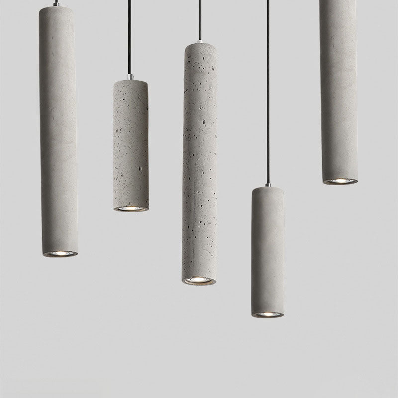 Contemporary Industrial Cement Pendant Light - 1-Light Fixture for Living Room