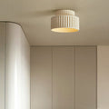 Contemporary Nordic Cream Stripe Hand-Sculpted Resin Flush Mount Ceiling Light for Entryway