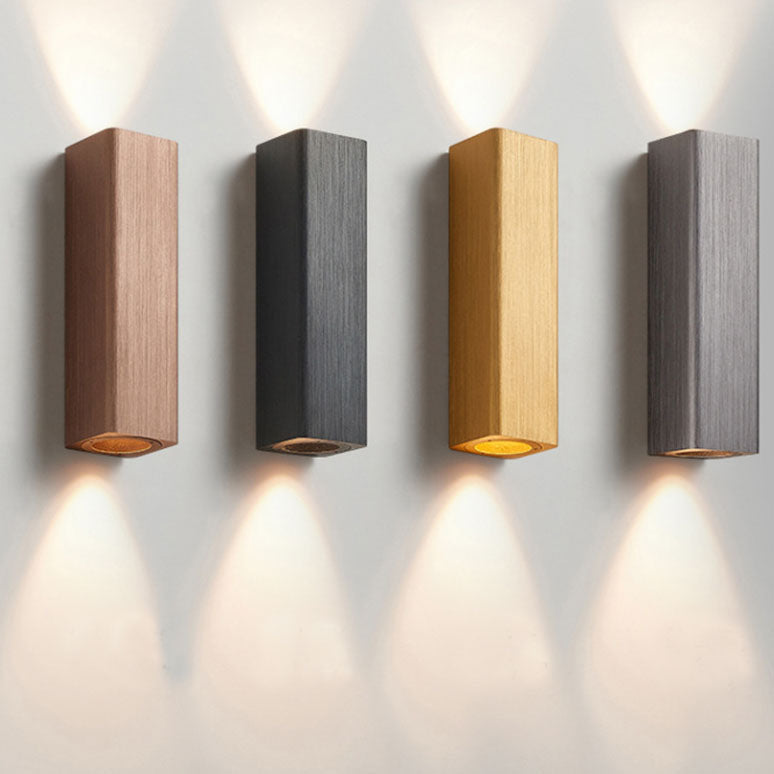 Nordic Minimalist Brushed Aluminum LED Wall Sconce - Rectangular Design, Modern Lighting, Durable Fixture, Energy-Efficient, Home Decor Accent