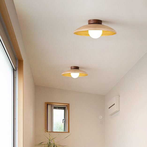 Wabi-Sabi Faux Woodgrain Semi-Flush Mount Ceiling Light - 1-Light Flying Saucer Design

Illuminate your space with our Wabi-Sabi Faux Woodgrain Semi-Flush Mount Ceiling Light. This stylish 1-light fixture combines the timeless beauty of natural wood grain