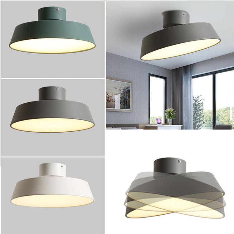 Contemporary Scandinavian Round Iron LED Flush Mount Ceiling Light