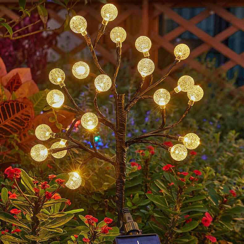 Solar Modern ABS Crystal Branch Outdoor LED Light - Decorative Ground Plug Design