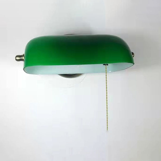 Vintage Glass Iron Round Wall Sconce Lamp - 1-Light Living Room Fixture