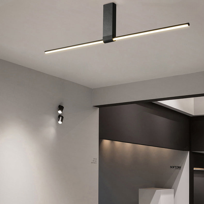 Modern Minimalist Aluminum Acrylic LED Semi-Flush Mount Ceiling Light for Hallway