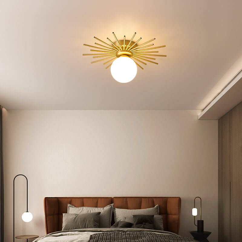Glass Ball Semi-Flush Mount Light Fixture for Modern Home Decor