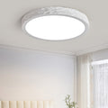 Modern Minimalist Round Stone Grain Resin Iron LED Ceiling Light for Bedroom