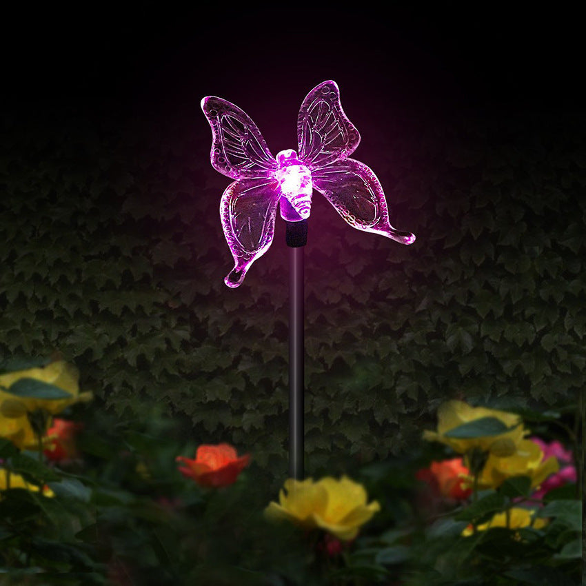 Solar Hummingbird Butterfly Dragonfly Outdoor LED Path Light - Garden Courtyard Decorative Ground Insert Lighting