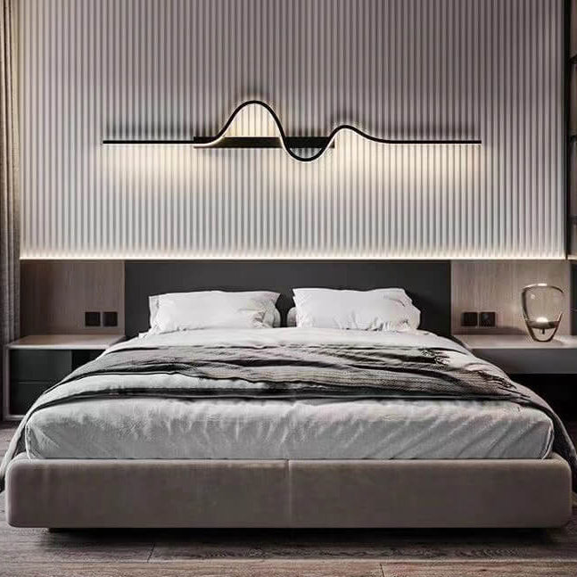 Modern Minimalist Aluminum Iron LED Wall Sconce for Living Room